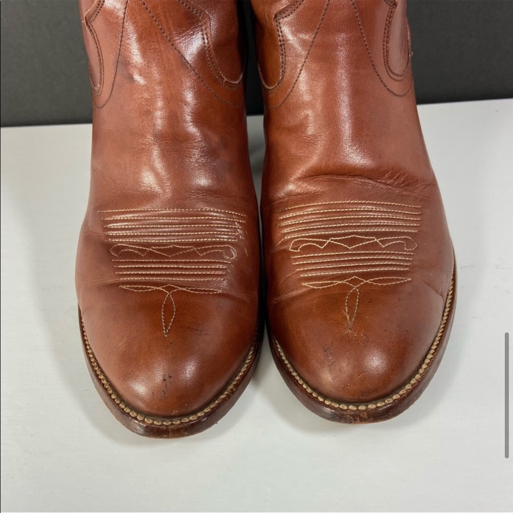 Dan Post Women’s Leather Mid Calf Brown Cowboy Boots Sz 8 EUC - Picture 7 of 13